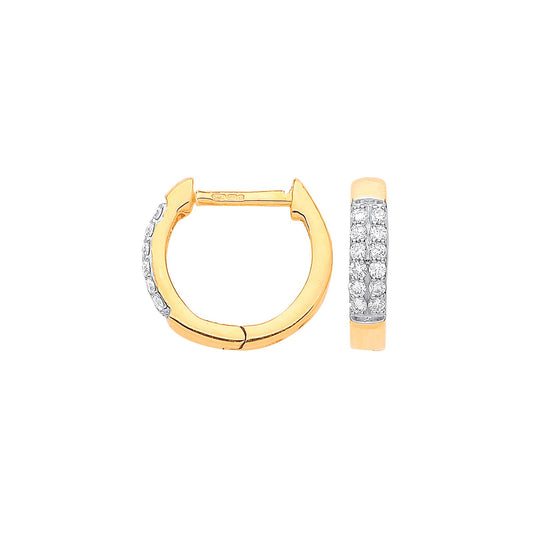 9ct Yellow Gold 0.18ct Diamond Earrings