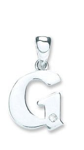 9ct White Gold 0.01ct Diamond Goldinitial