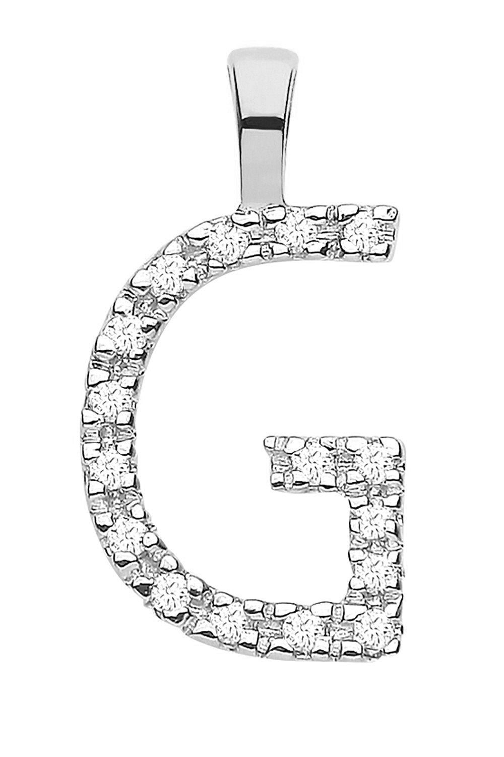 9ct White Gold 0.05ct Diamond Goldinitial