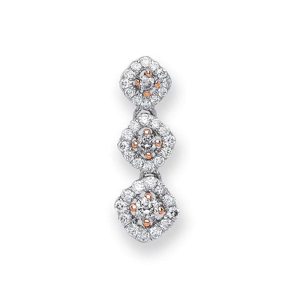 18ct White Gold 0.23ct White And Chocolate Diamond  Pendant
