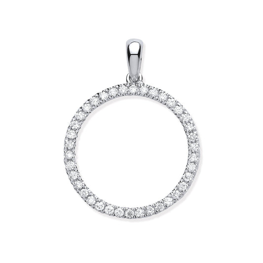 9ct White Gold 0.33ct Circle Of Life Diamond Pendant