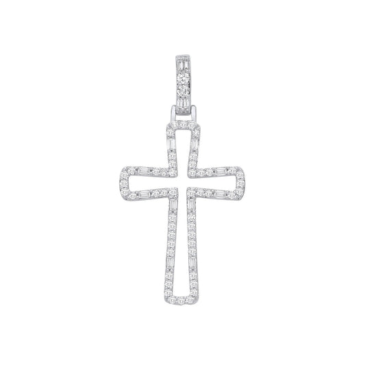 9ct White Gold 0.40ctw Cross Pendant