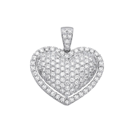 18ct White Gold  2.00ctw Heart Pendant