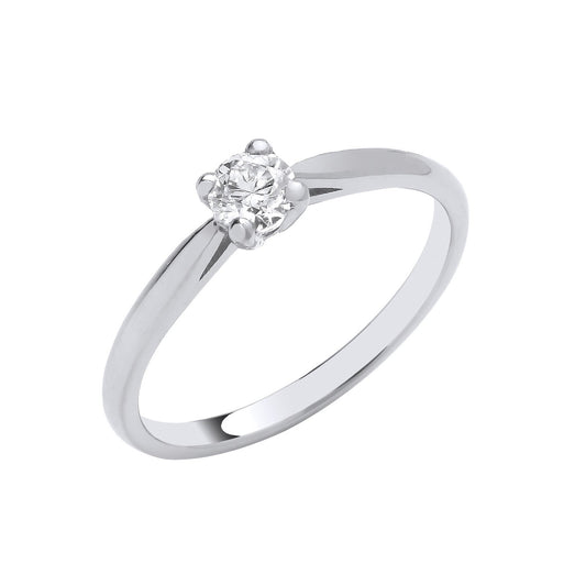 Platinum 0.25ct G/h-si Diamond Engagement Ring
