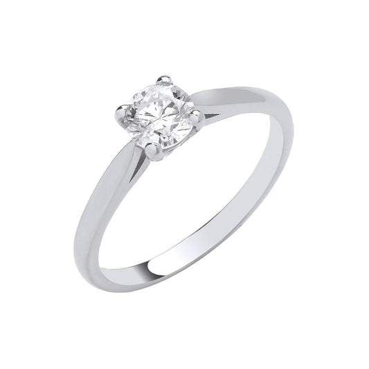 Platinum 0.50ct G/h-si Diamond Engagement Ring