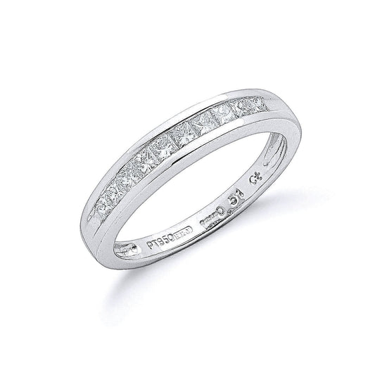 Platinum 0.50ct G/h-vs Princess Cut Eternity Diamond Ring