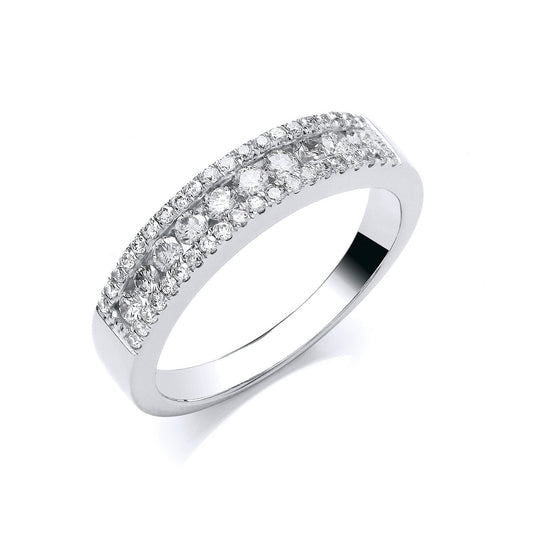 18ct White  Gold 0.50ct Gh-si Diamond Half Eternity Ring