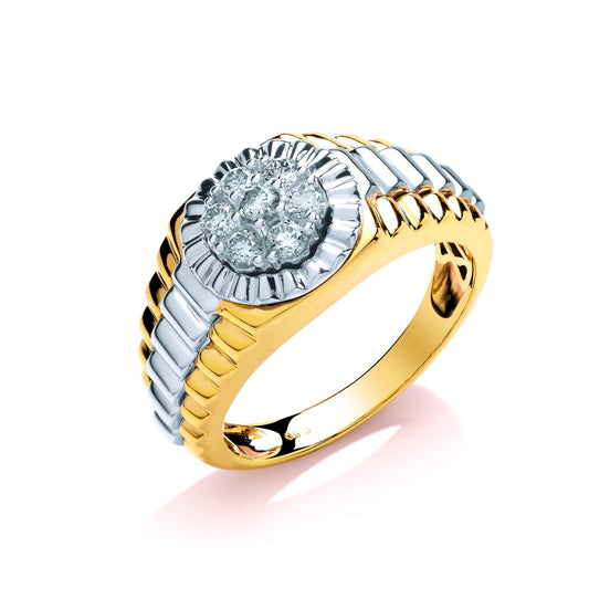 9ct Yellow/white Gold 0.50ct Two Colour Diamond Ring