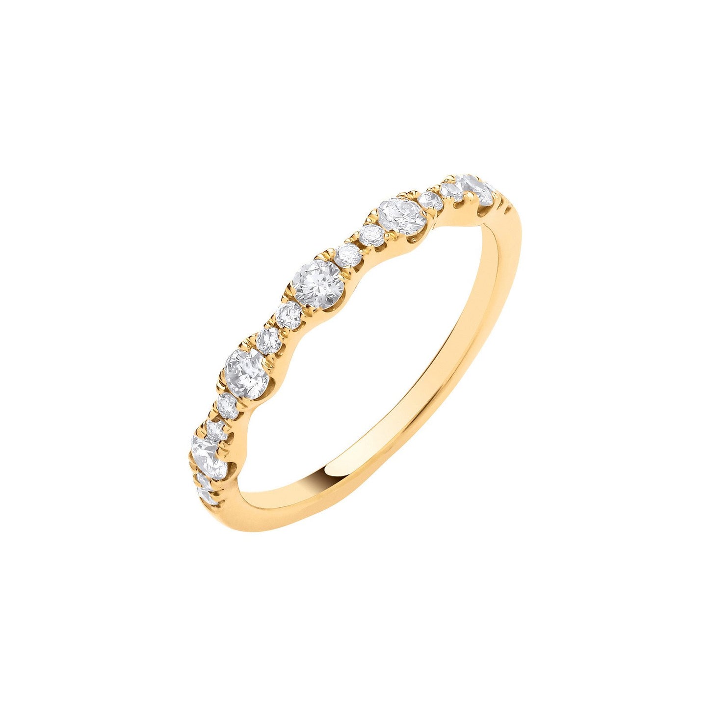 18ct Yellow Gold Half Et Ladies Ring 0.40ctw