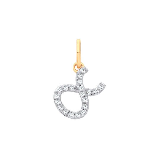 9ct Yellow Gold Taurus Zodiac 0.10ct Pendant