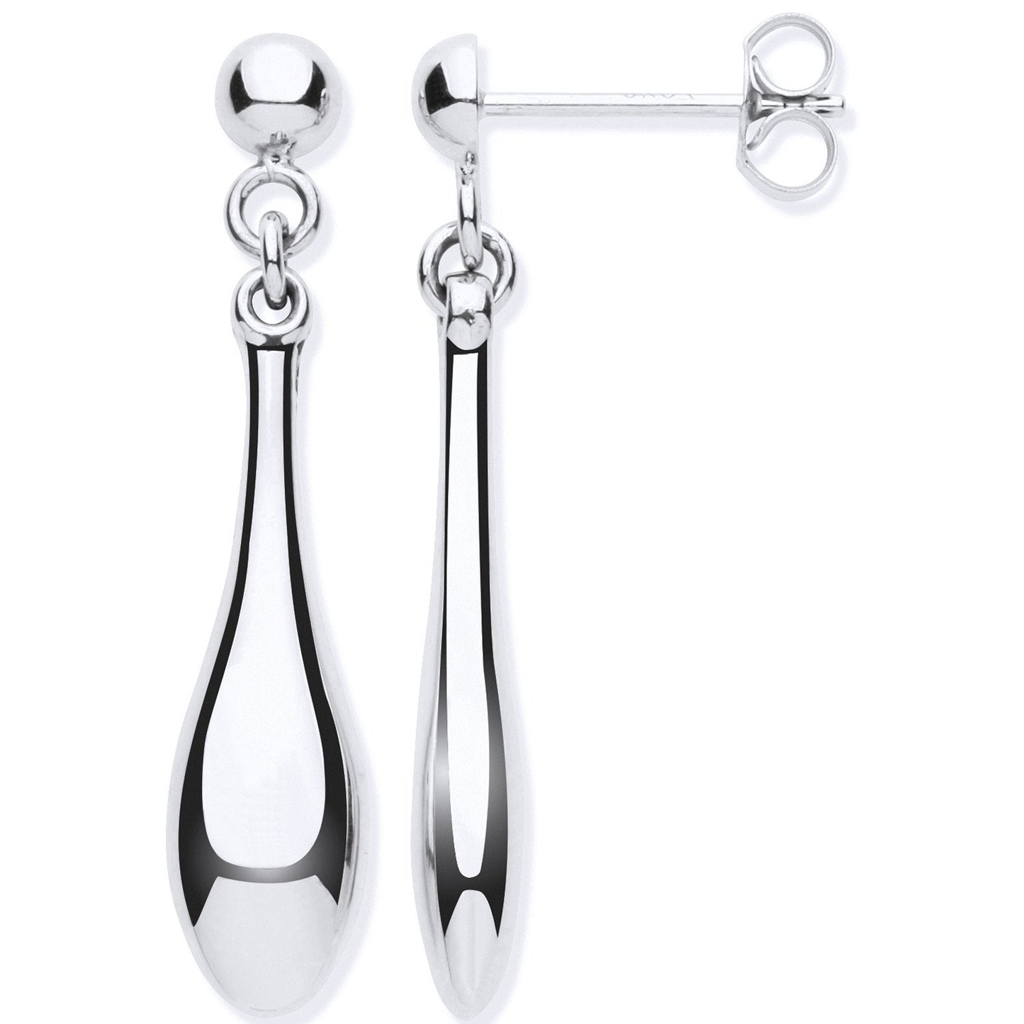 White Gold Hollow Drop Earrings