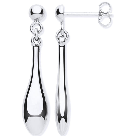 White Gold Hollow Drop Earrings