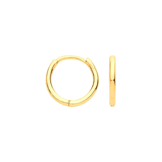 Yellow Gold 10mm Plain Hinged Sleepers