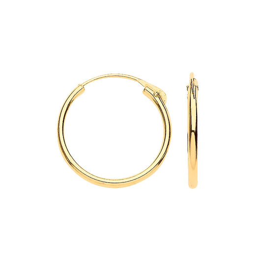 Yellow Gold 10mm Plain  Sleepers