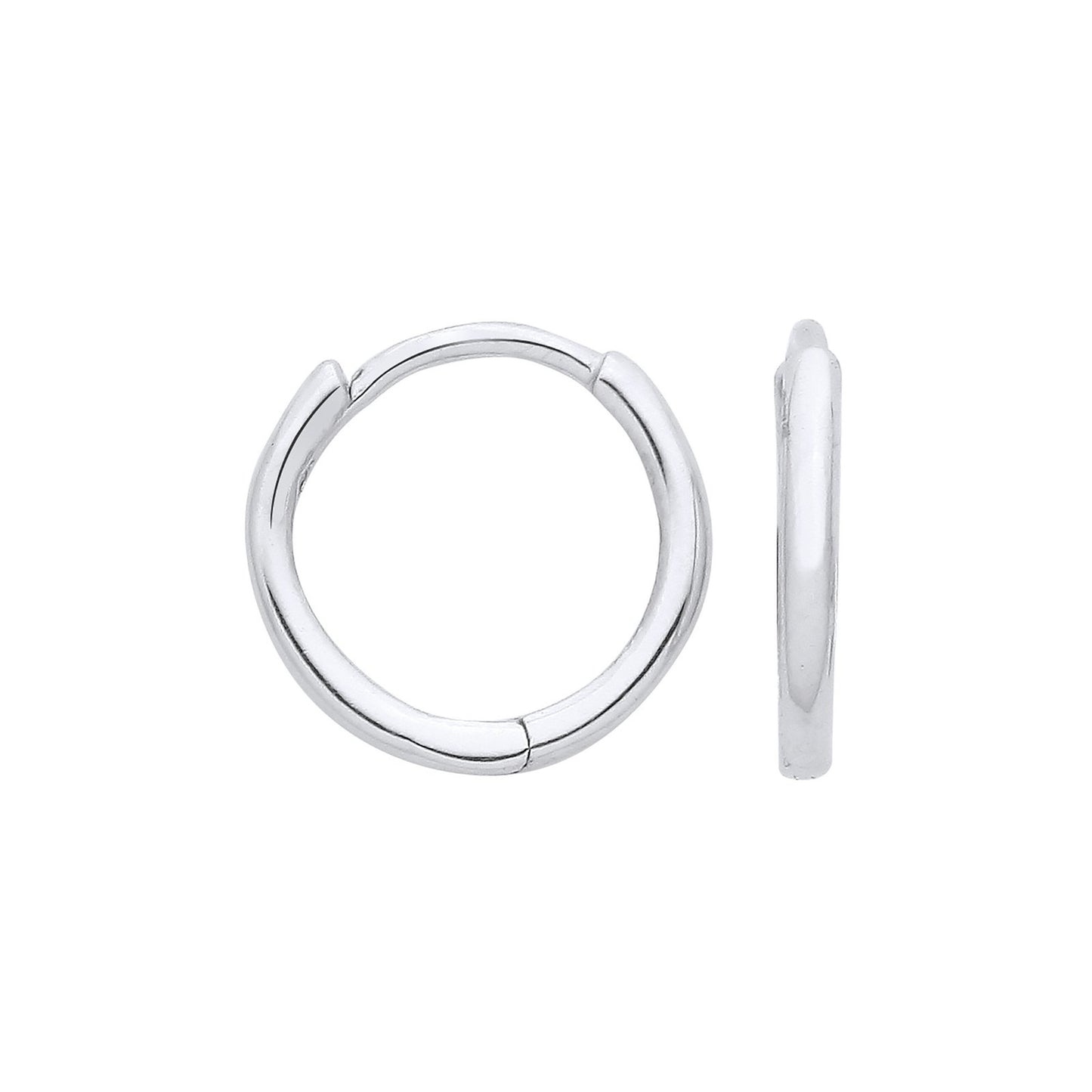White Gold 10mm Plain Hinged Sleepers