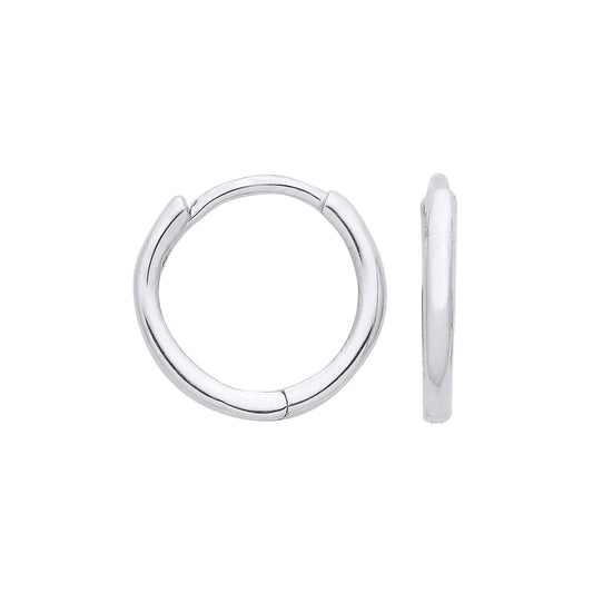 White Gold 10mm Plain Hinged Sleepers