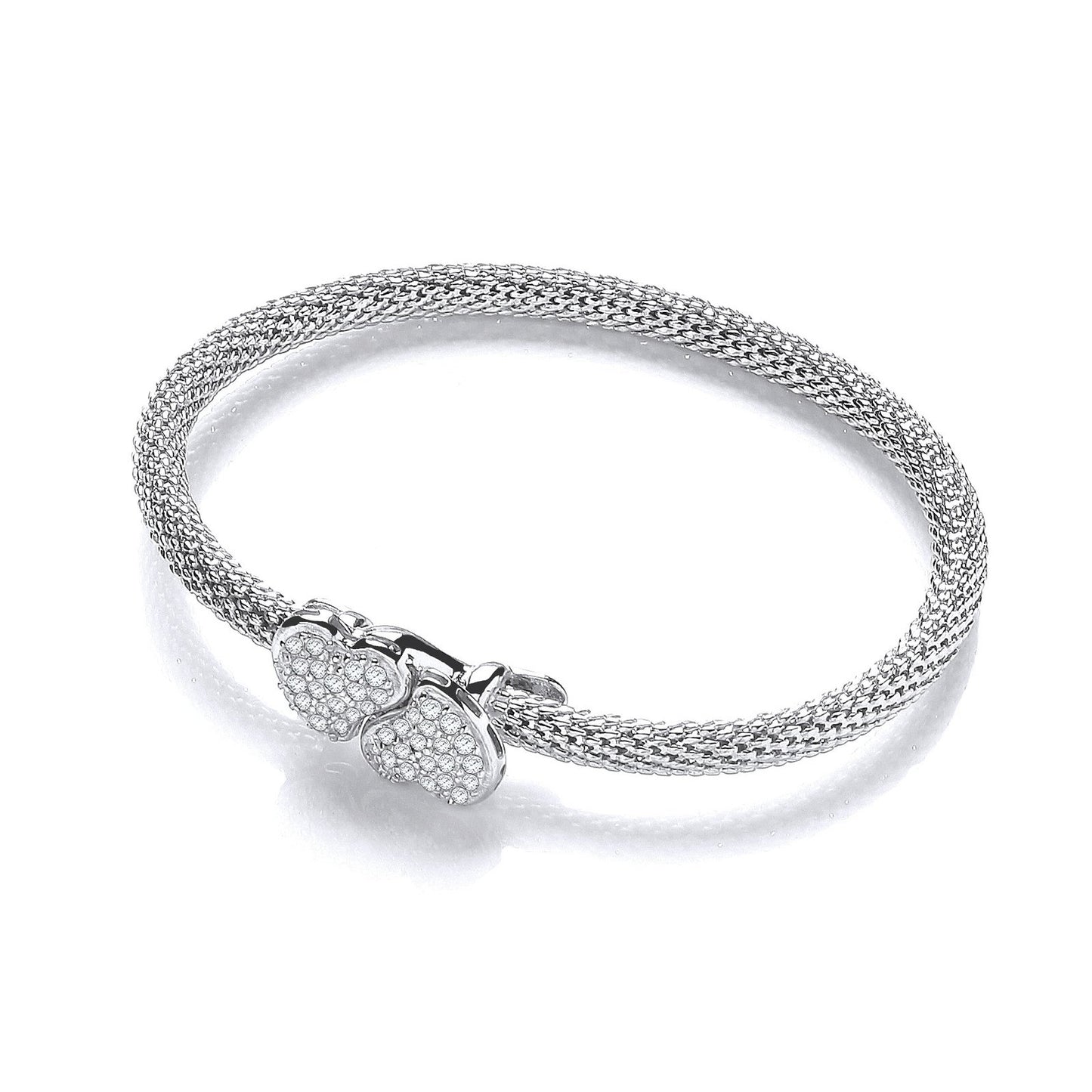 Light Pop Corn Heart Cubic Zirconia Bangle