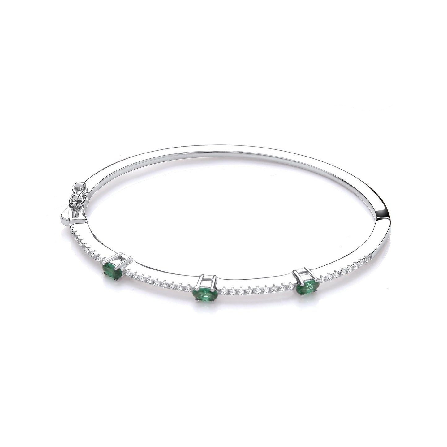 Green & Clear Cubic Zirconias Ladies J-jaz Bangle