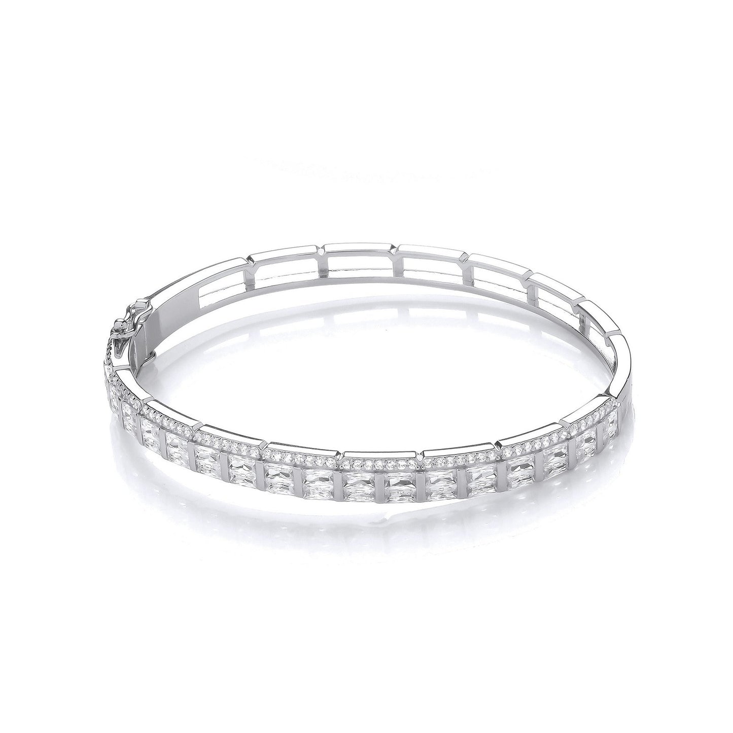 Baguette & Round Cubic Zirconias Ladies J-jaz Bangle