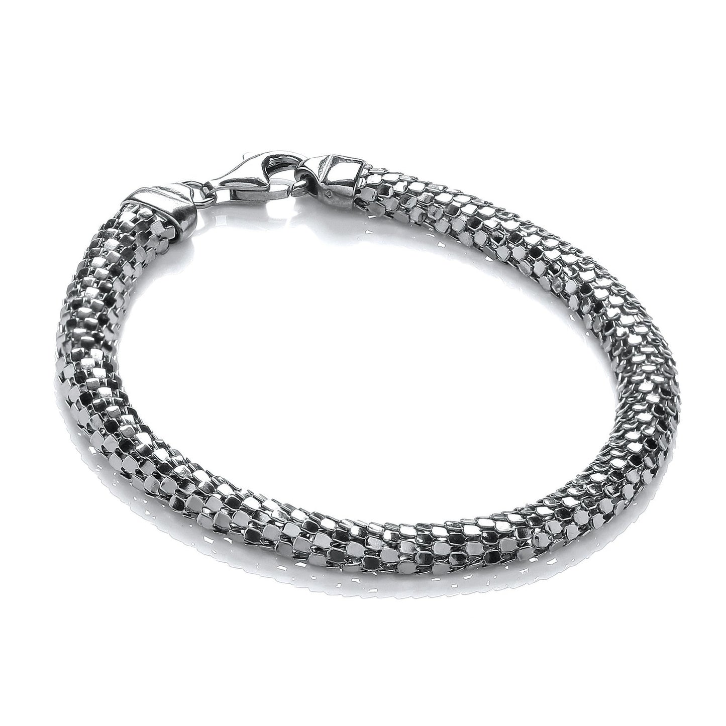 D-shape Ruthenium Colour Mesh Bracelet