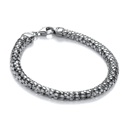 D-shape Ruthenium Colour Mesh Bracelet