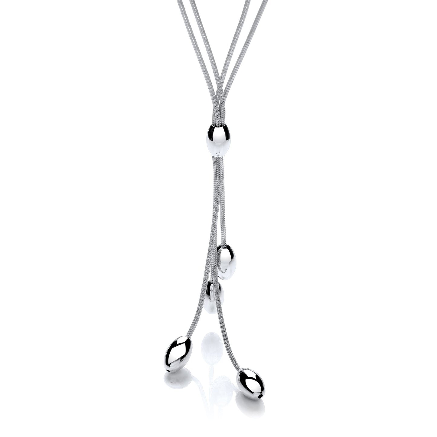 Two-row Mesh Oval Beads 18" Necklace