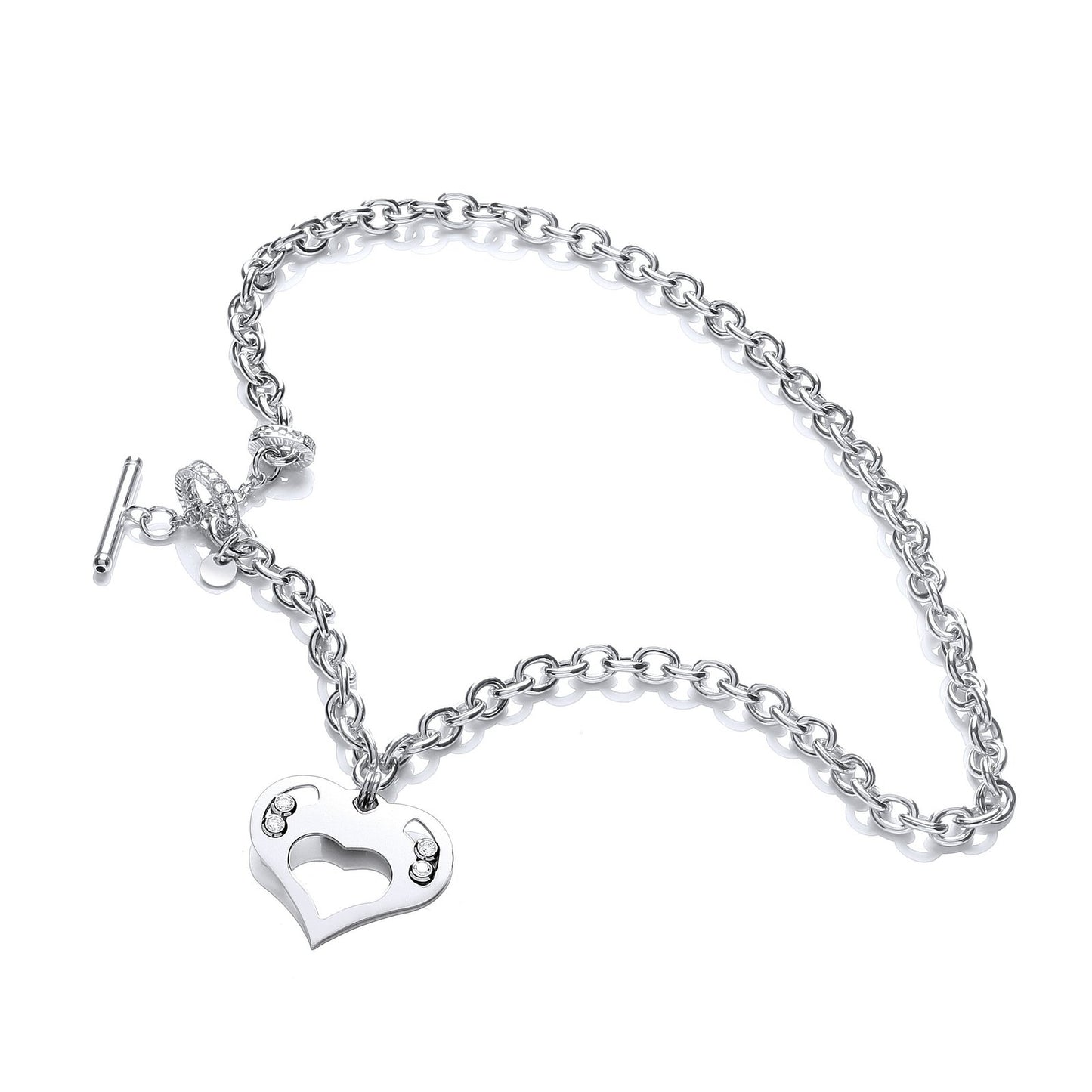 Silver Heart Chain With Floating Swarovski Elements