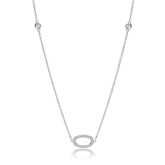 Silver Diamond By The Yard Cubic Zirconia Style 36" Necklace