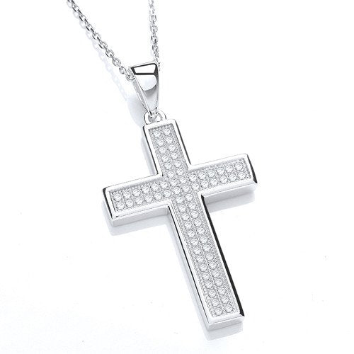 Micro Pave' Cross With Chain