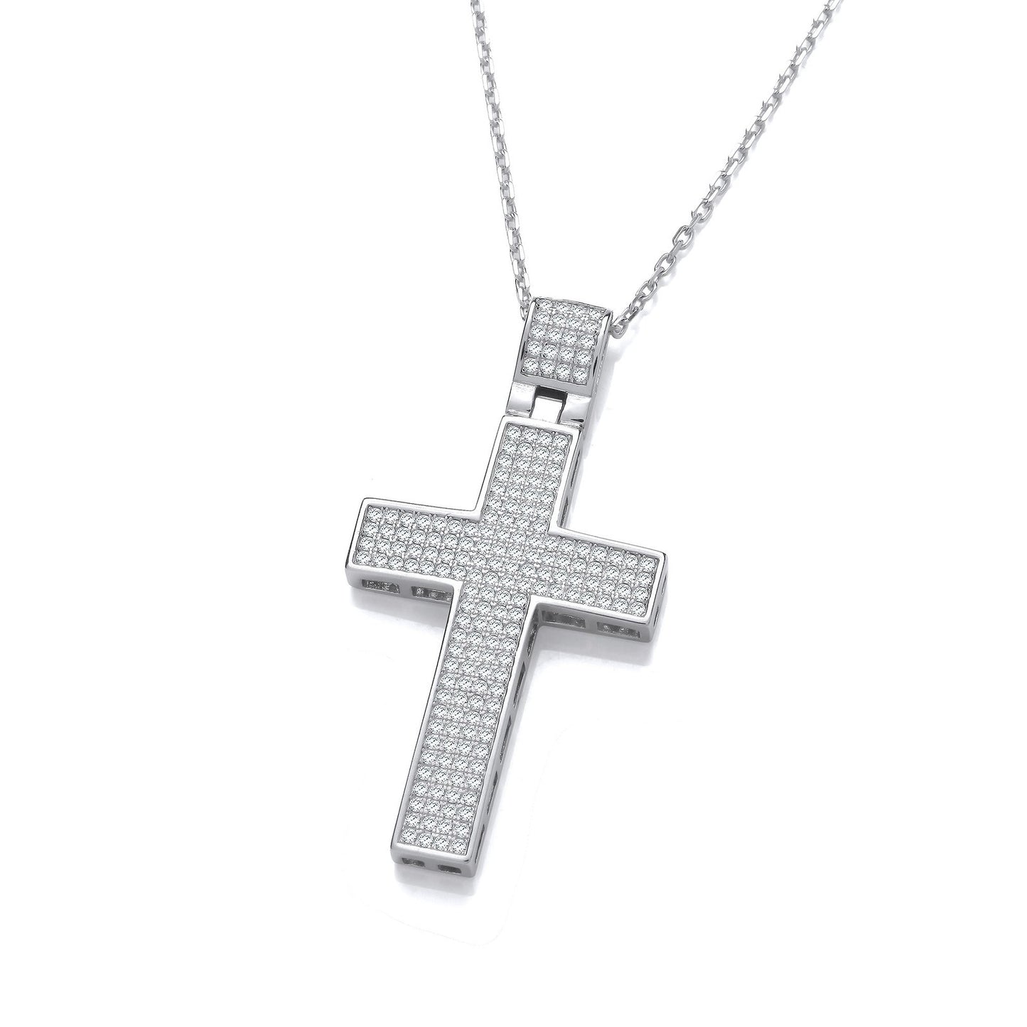 Micro Pave' Big Cross With Chain
