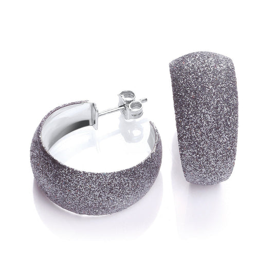 Moondust Finish Black Colour Rh.plated Earrings