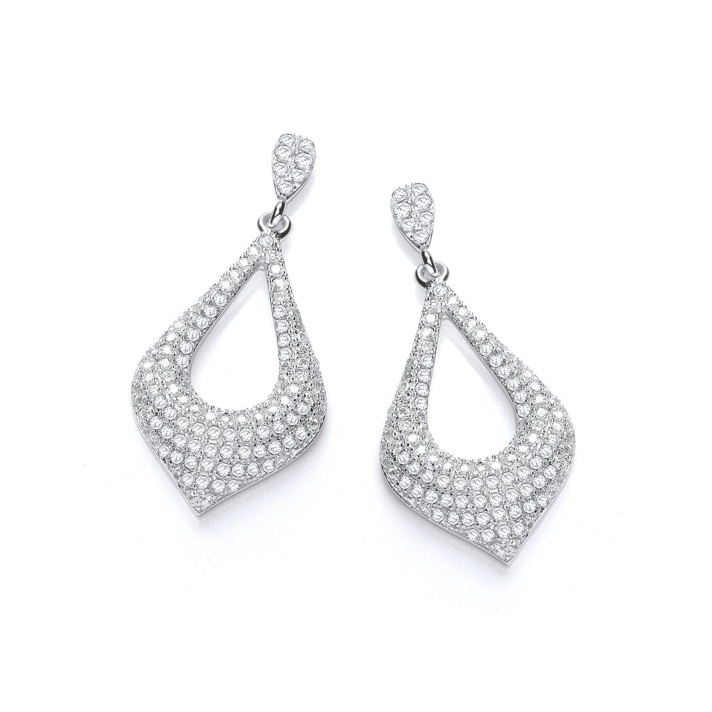 Micro Pave' Fancy Cubic Zirconia Drop Earrings