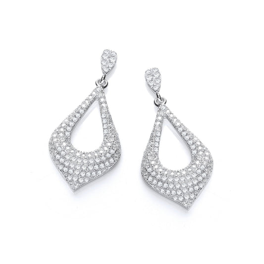Micro Pave' Fancy Cubic Zirconia Drop Earrings