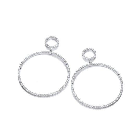 Circle Of Life 34.5mm Cubic Zirconias Drop Earrings