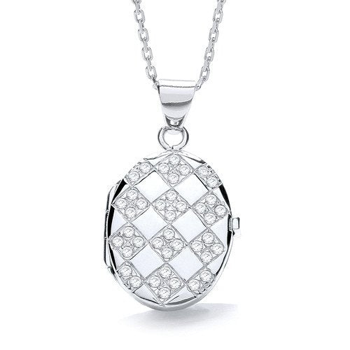 Oval Shape With Design Of Cubic Zirconia's Locket