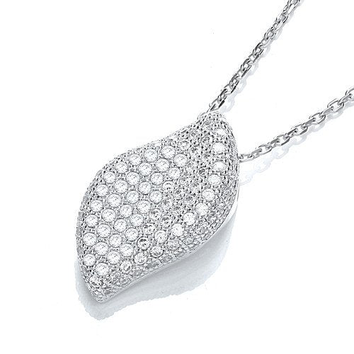 Micro Pave' Fancy Pendant Cubic Zirconia With 18" Chain