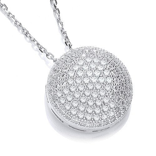 Micro Pave' Fancy Pendant Cubic Zirconia With 18" Chain