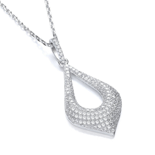 Micro Pave' Fancy Pendant With 18" Chain