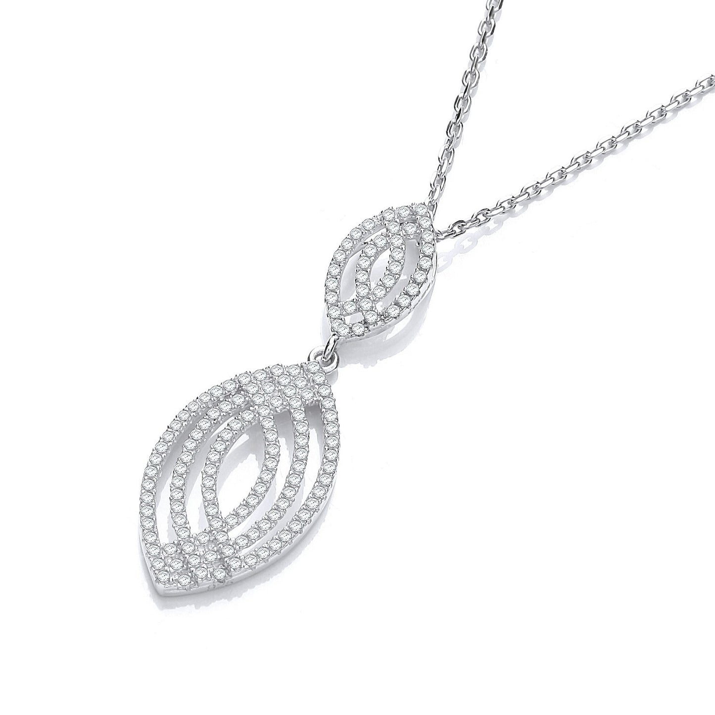Micro Pave' Fancy Cubic Zirconia Pendant With 18" Chain