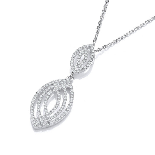 Micro Pave' Fancy Cubic Zirconia Pendant With 18" Chain