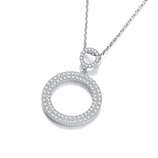 Circle Of Life Pave' Set Cubic Zirconia Pendant With 18" Chain