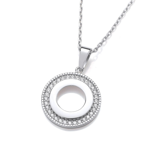 Silver Circle Of Life Cubic Zirconia Pendant With Chain