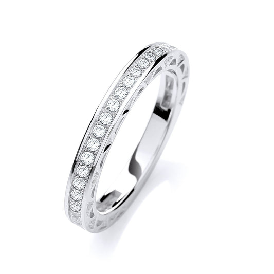 Micro Pave' 3/4 Et Ring Cubic Zirconia
