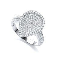 Micro Pave' Pear Shape With Cubic Zirconia On Shoulder Ring