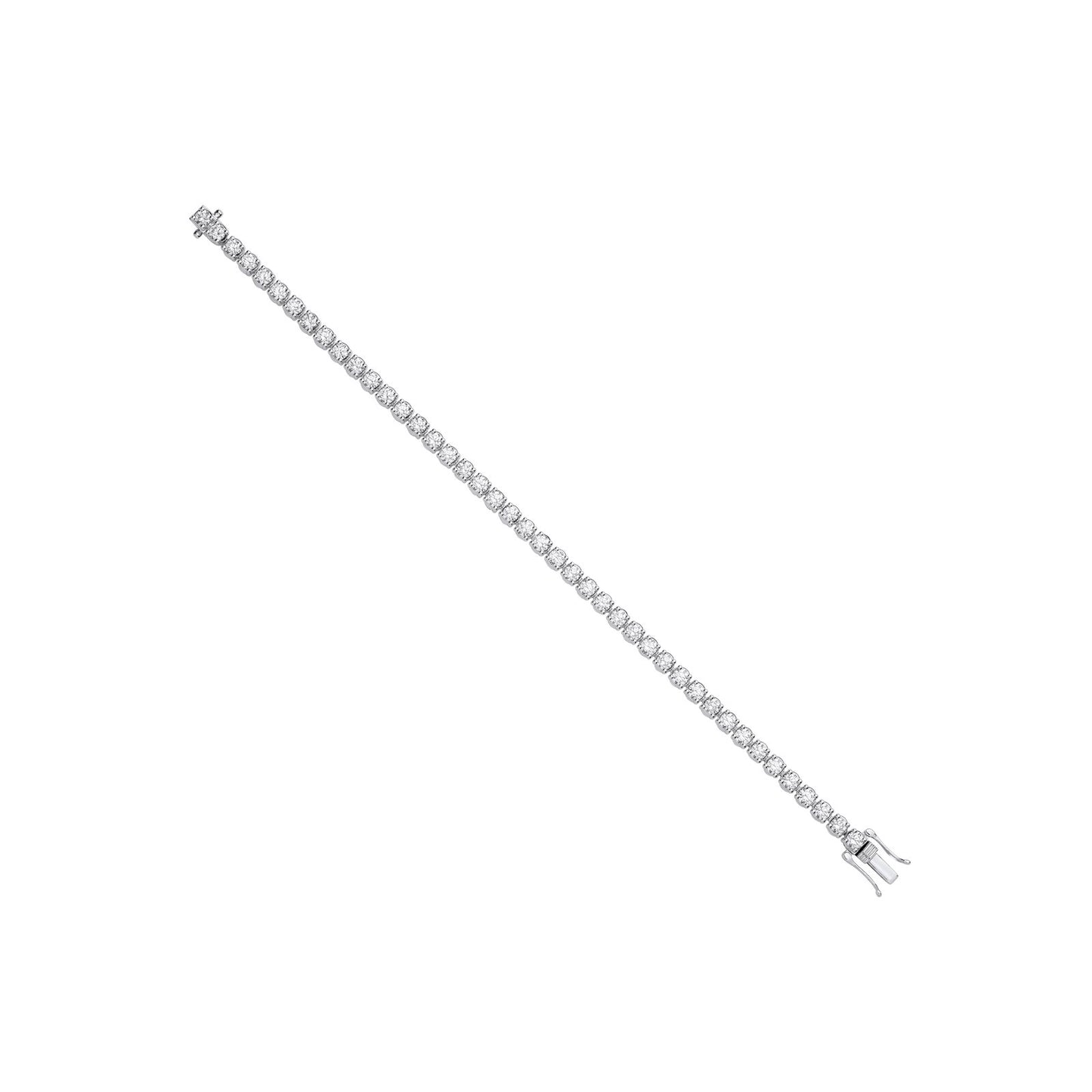 9ct White Gold 7.00ctw Lab Grown Diamond Tennis Bracelet Igi Certified