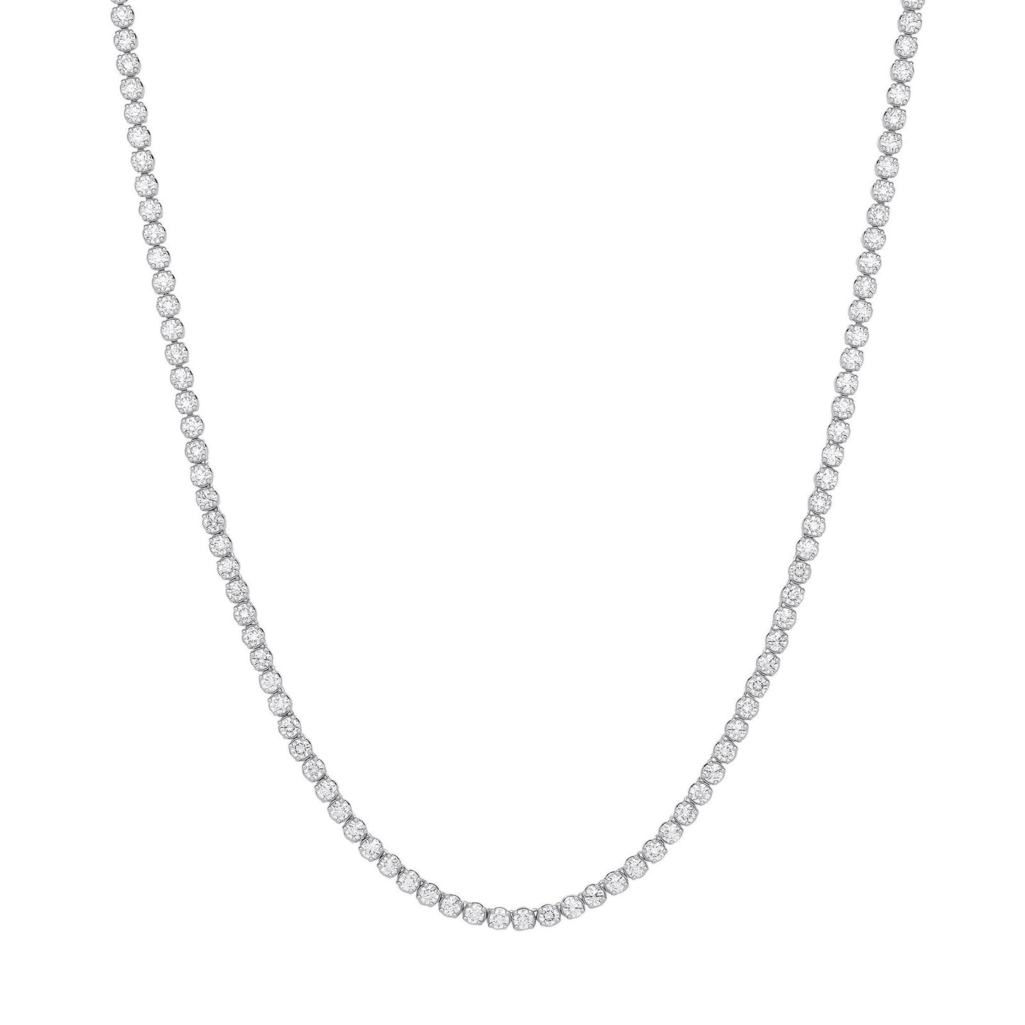 9ct White Gold 15.00ctw Lab Grown Diamond Tennis Necklace Igi Certified
