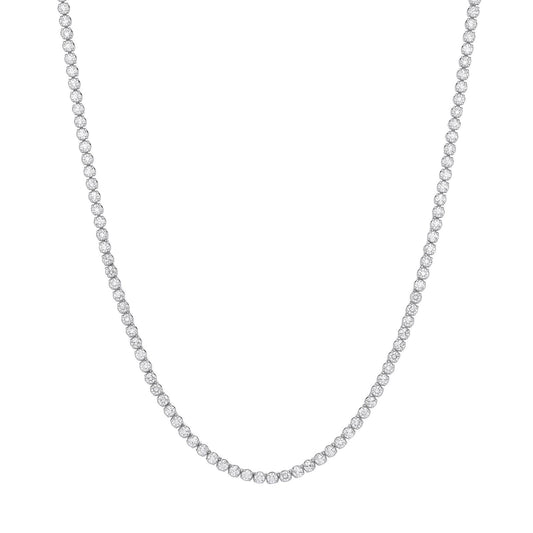 9ct White Gold 15.00ctw Lab Grown Diamond Tennis Necklace Igi Certified