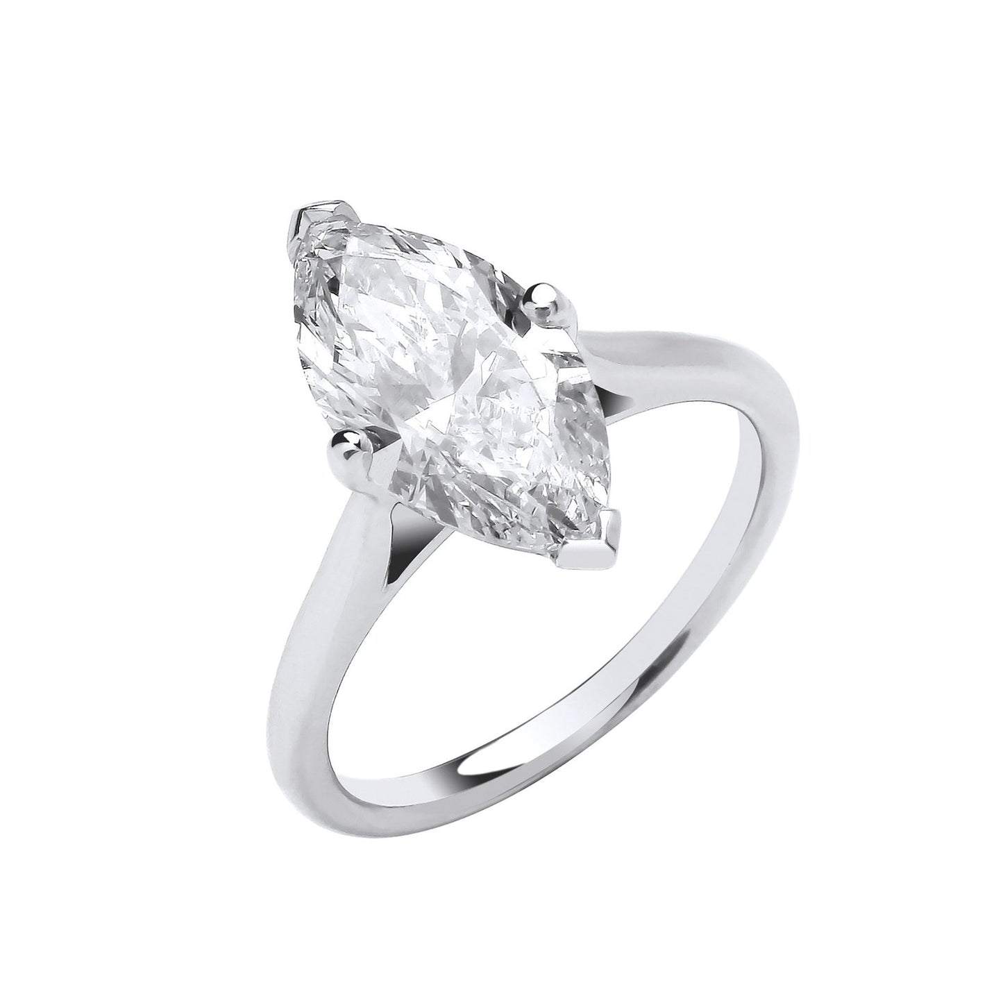 18ct White Gold 3.00ctw Marquise Cut  Lab Grown Diamond Ring Igi Cert