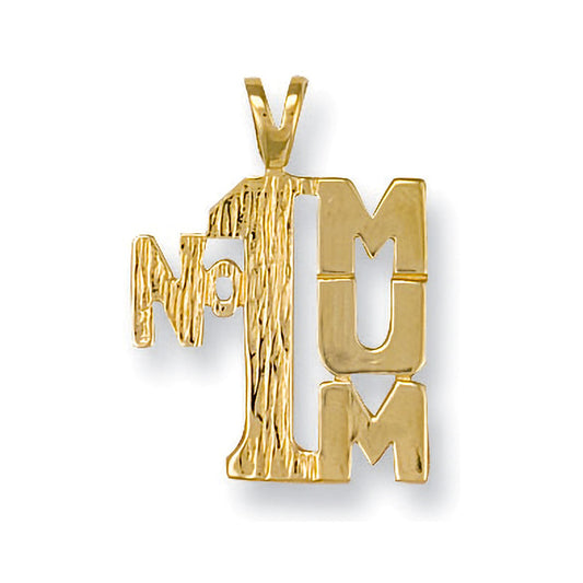 Yellow Gold No:1 Mum Pendant