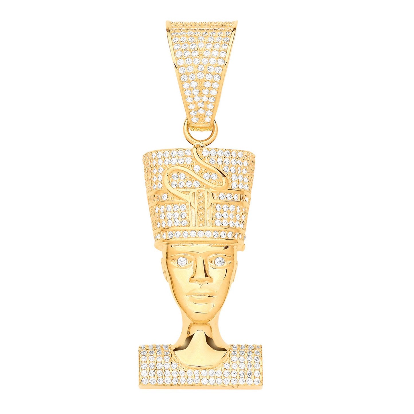 Yellow Gold Cubic Zirconia Nefertiti       Pendant